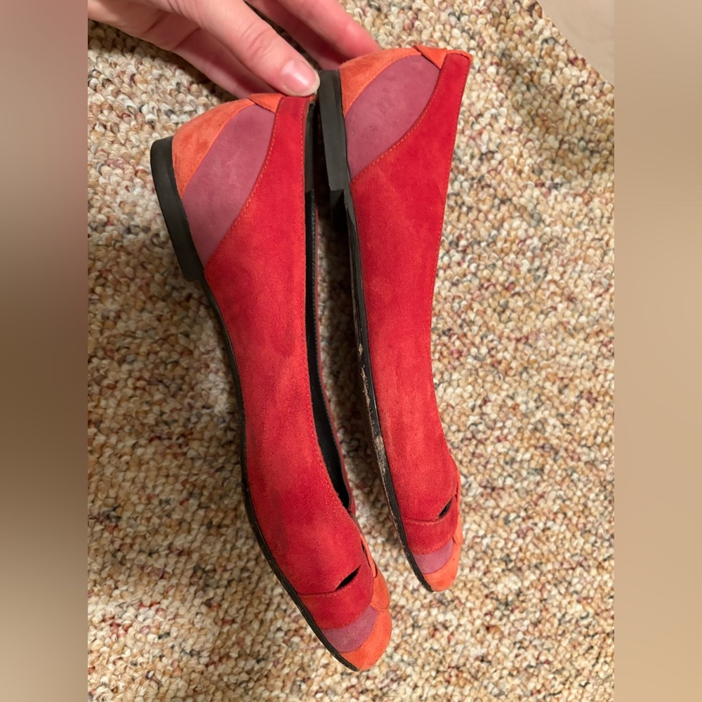 Fendi red ballet flat sandals size 37.5 - Picture 6 of 9